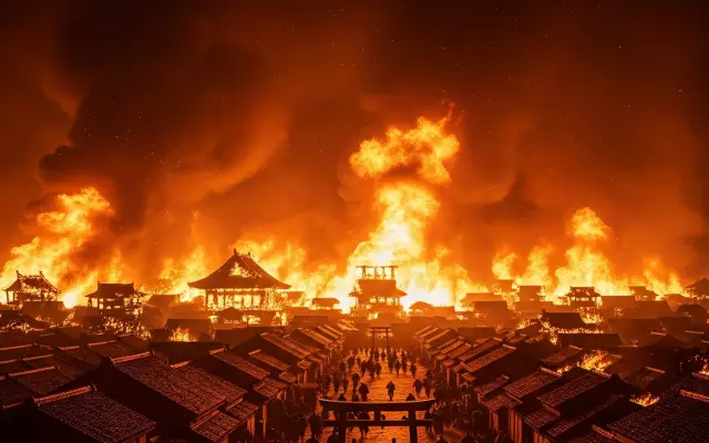 江戸時代の大火事のイメージ