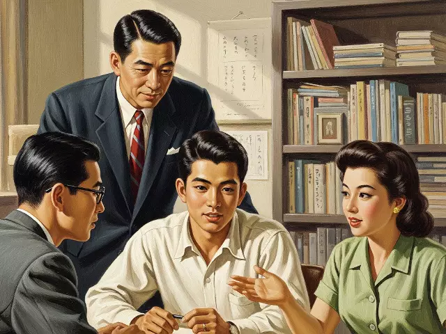 雑誌の編集会議の様子