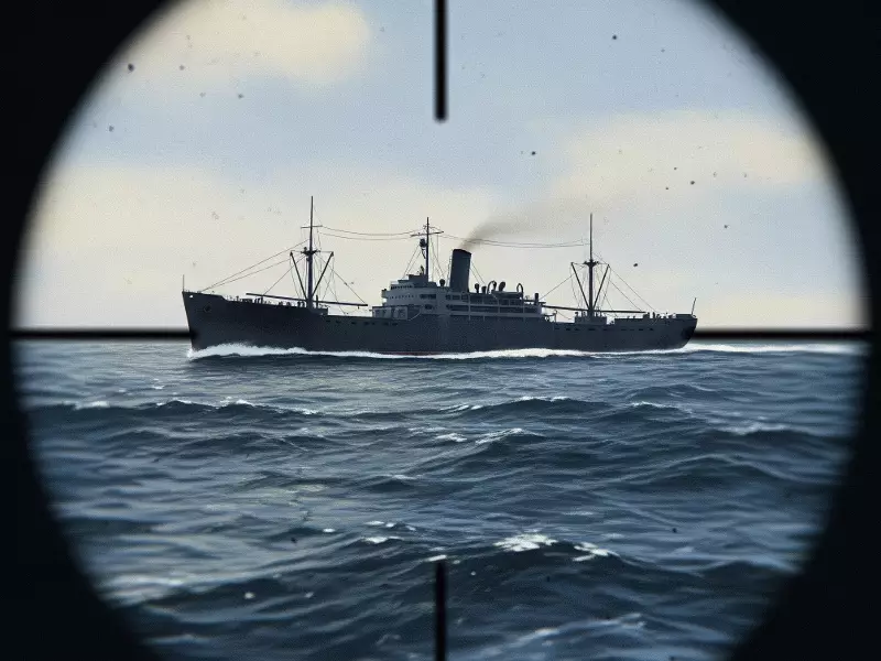 輸送船を狙う潜水艦の画像